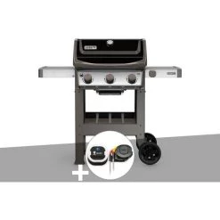 Barbecue Gaz Weber Spirit II E-310 + Plancha + Thermomètre IGrill 3 - Noir