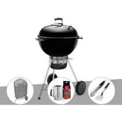 Barbecue Weber Master-Touch GBS 57 Cm Noir + Housse + Kit Cheminée + Kit Ustensile - Noir