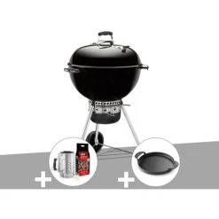 Barbecue Weber Master-Touch GBS 57 Cm Noir + Kit Cheminée + Plancha - Noir