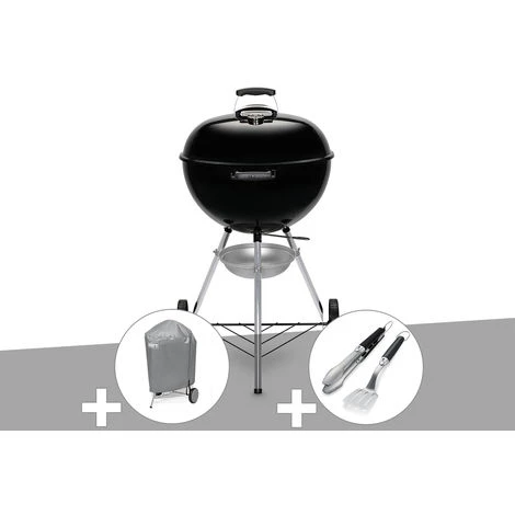 Barbecue à Charbon Weber Original Kettle 57 Cm + Housse + Kit Ustensile - Noir