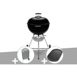 Barbecue à Charbon Weber Original Kettle 57 Cm + Housse + Plancha - Noir