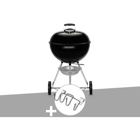 Barbecue à Charbon Weber Original Kettle 57 Cm + Support Accessoires - Noir