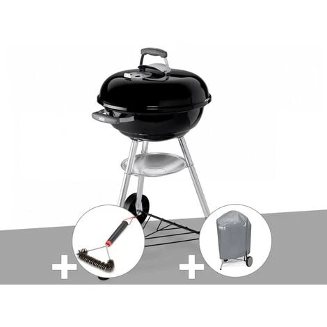 Barbecue Weber Compact Kettle 47 Cm + Brosse + Housse - Noir