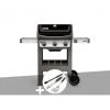 Barbecue Gaz Weber Spirit II E-310 + Plancha + Kit Ustensiles 3 Pièces Better - Noir