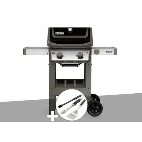Barbecue Gaz Weber Spirit II E-210 GBS + Kit Ustensiles 3 Pièces Better - Gris