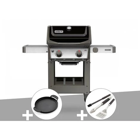 Barbecue Gaz Weber Spirit II E-210 GBS + Plancha + Kit Ustensiles 3 Pièces Better - Gris