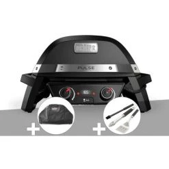Barbecue électrique Weber Pulse 2000 + Housse + Kit Ustensiles 3 Pièces Better