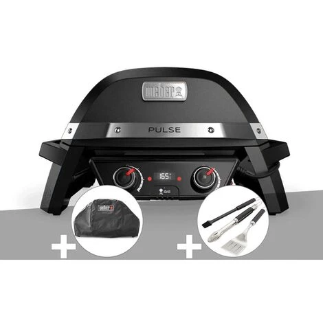 Barbecue électrique Weber Pulse 2000 + Housse + Kit Ustensiles 3 Pièces Better