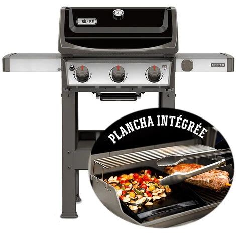 Barbecue Gaz Weber Spirit II E-310 + Plancha + Thermomètre IGrill 3 + 1/2 Grille De Cuisson - Noir – Image 2