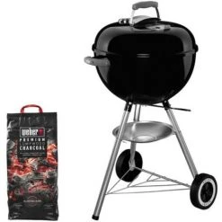 Pack Weber Barbecue à Charbon Classic Kettle 47 Cm Noir - Un Sac De Charbon De Bois 5kg