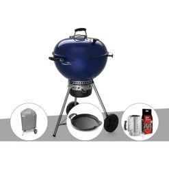Barbecue à Charbon Weber Master-Touch GBS C-5750 57 Cm Deep Ocean Blue Avec Housse + Plancha + Kit D'allumage - Bleu