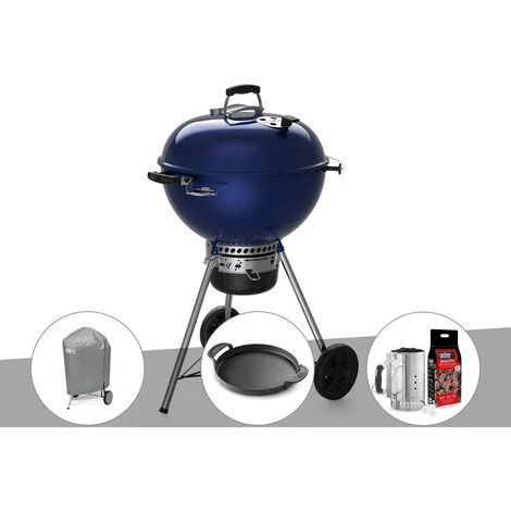 Barbecue à Charbon Weber Master-Touch GBS C-5750 57 Cm Deep Ocean Blue Avec Housse + Plancha + Kit D'allumage - Bleu