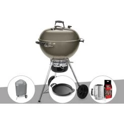 Barbecue à Charbon Weber Master-Touch GBS C-5750 57 Cm Smoke Grey Avec Housse + Plancha + Kit D'allumage - Gris