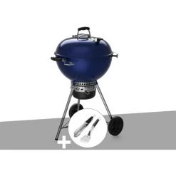 Barbecue à Charbon Weber Master-Touch GBS C-5750 57 Cm Deep Ocean Blue Avec Kit 2 Ustensiles - Bleu