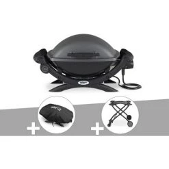 Barbecue électrique Q 1400 + Housse + Chariot - Weber - Noir