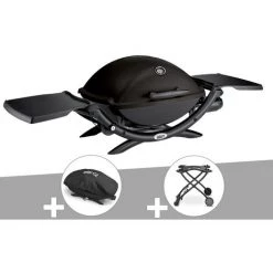 Barbecue Q 2200 + Chariot + Housse - Weber - Noir