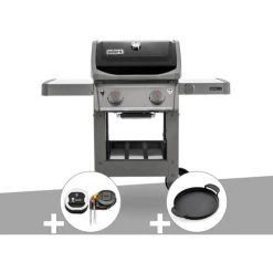 Barbecue Gaz Weber Spirit II E-210 GBS + Thermomètre IGrill 3 + Plancha - Gris