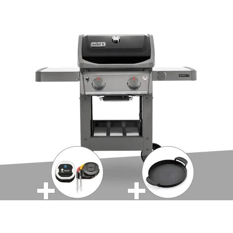 Barbecue Gaz Weber Spirit II E-210 GBS + Thermomètre IGrill 3 + Plancha - Gris