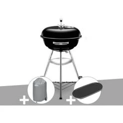 Barbecue Weber Compact Kettle 47 Cm + Housse + Plancha - Noir