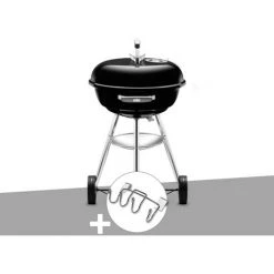 Barbecue Weber Compact Kettle 47 Cm + Support Accessoires - Noir
