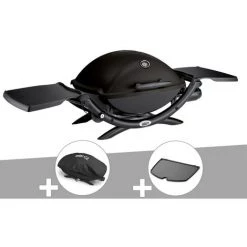 Barbecue à Gaz Weber Q 2200 + Housse + Plancha - Noir
