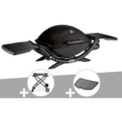 Barbecue à Gaz Weber Q 2200 + Chariot + Plancha - Noir