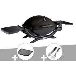 Barbecue à Gaz Weber Q 2200 + Plancha + Kit Ustensile - Noir