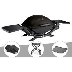 Barbecue à Gaz Weber Q 2200 + Housse + Chariot + Plancha - Noir